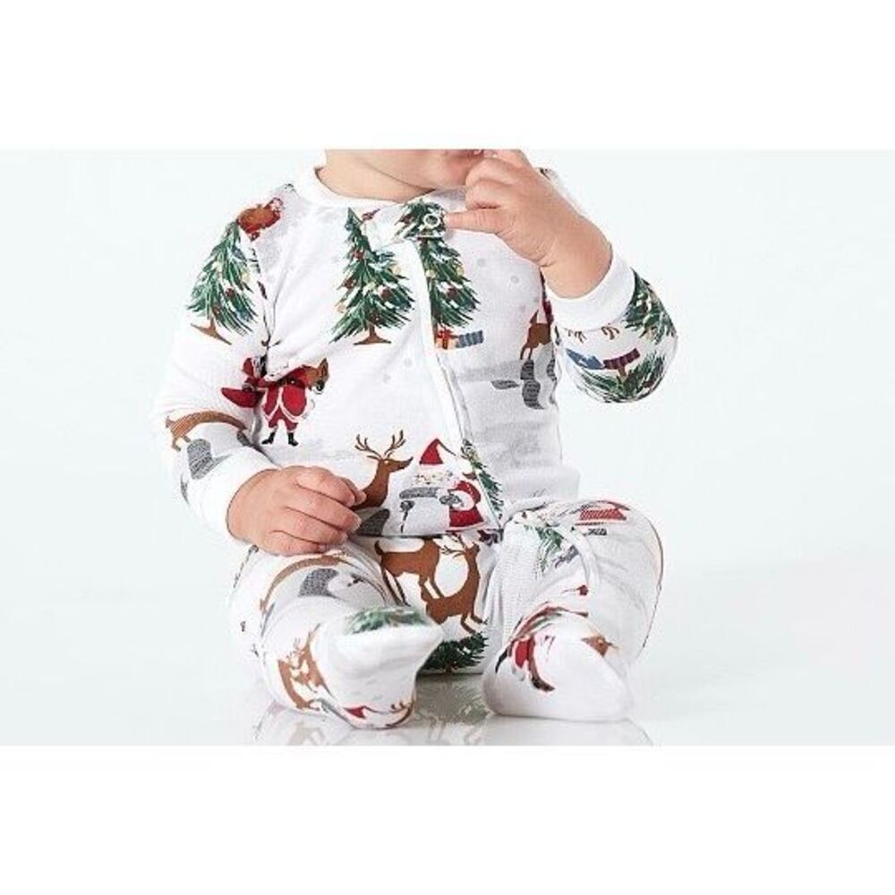 Pottery Barn Kids & Hatley Kids Bundle Christmas Santa Nursery Sleepwear Footsie